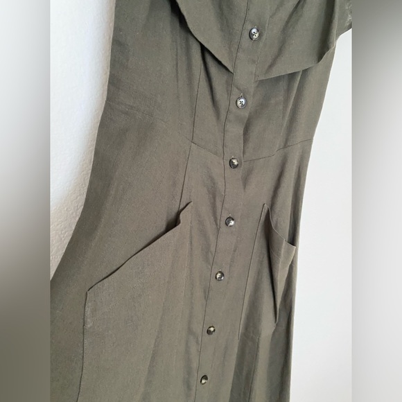 NWT-Cotton/Linen Off Shoulder Saks fifth Dress - Picture 4 of 9